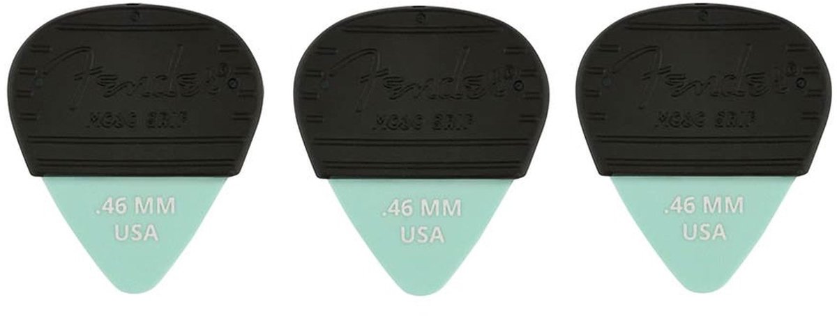 Fender Mojo Grip Plectrums 0.46 Gauge Dura-Tone Delrin Met Nitrilrubberen Grip 3 Pack