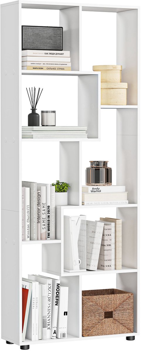 HOMCOM-boekenplank-Hout-70x24x178cm-Wit