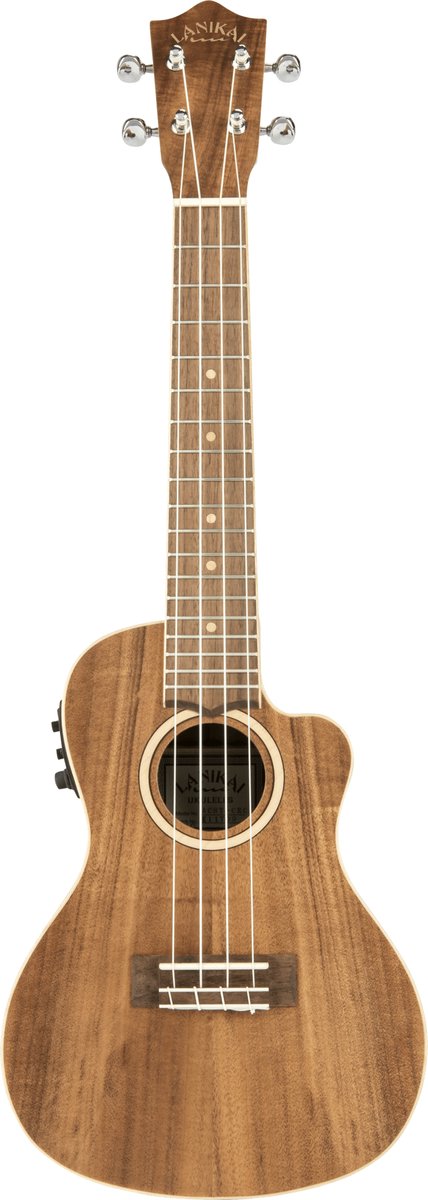 LANIKAI LKUACST-CEC Concertukelele, Acacia Solid Top-serie, cutaway, voorversterke