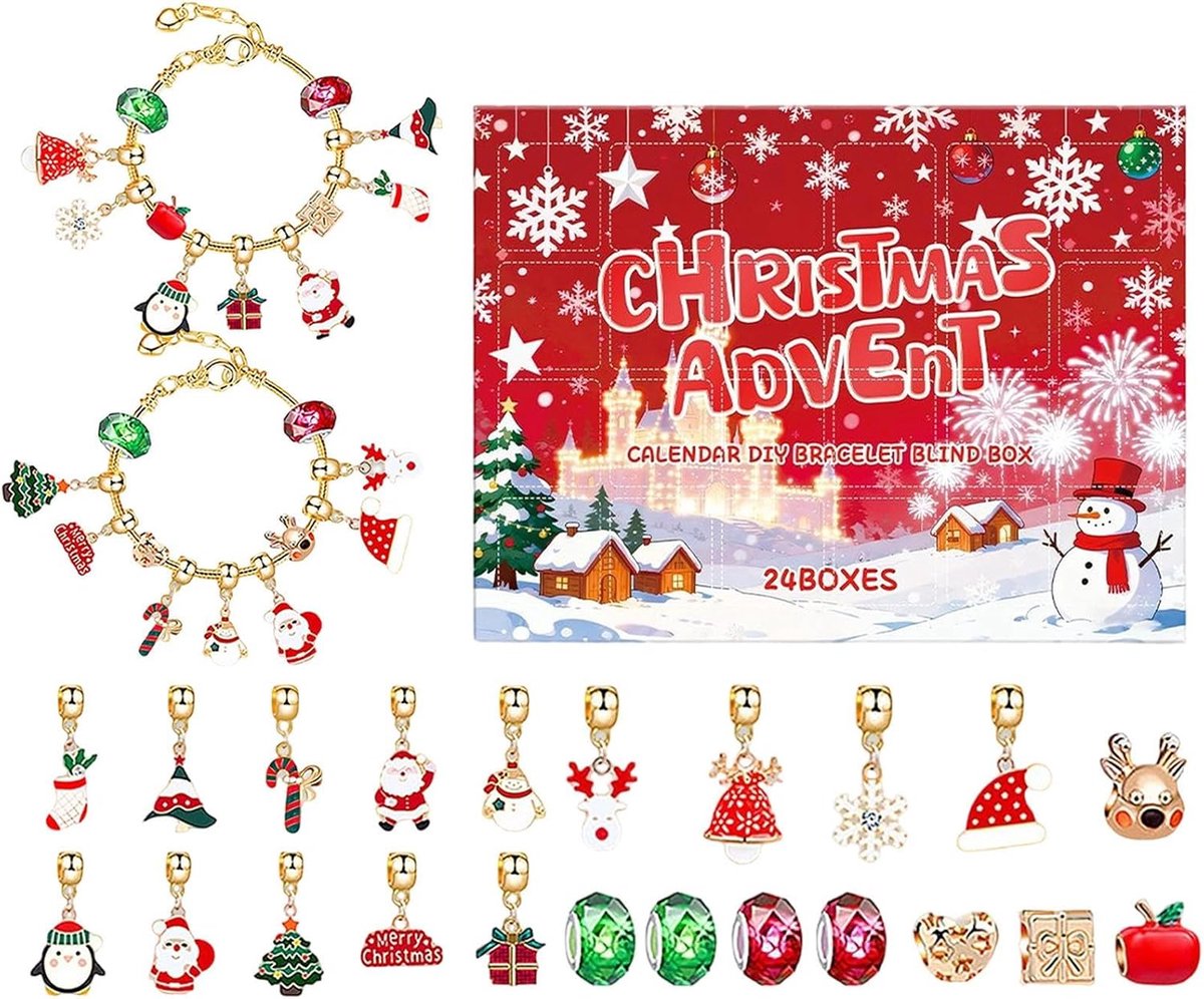 Juwelen Kalender Voor Advent 24-Dagen Aftellen Voor Het Maken Van Sieraden | Charm Kralen Armbanden voor Kinderen Tieners Vrouwen Volwassenen Feestdagen Vakantie