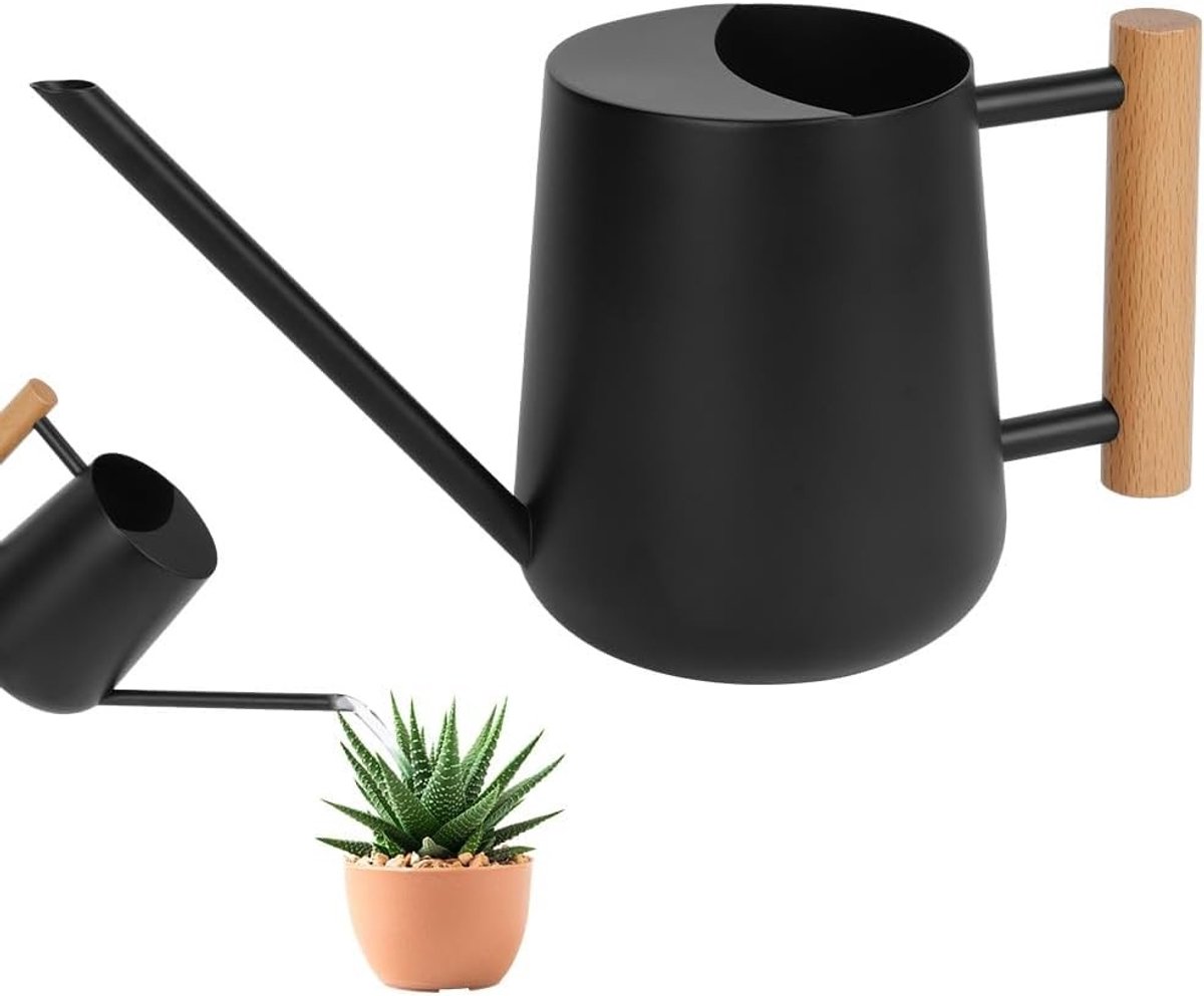 Gieter kind - Zwart - 1 liter - Lange schenktuit - Voor Planten