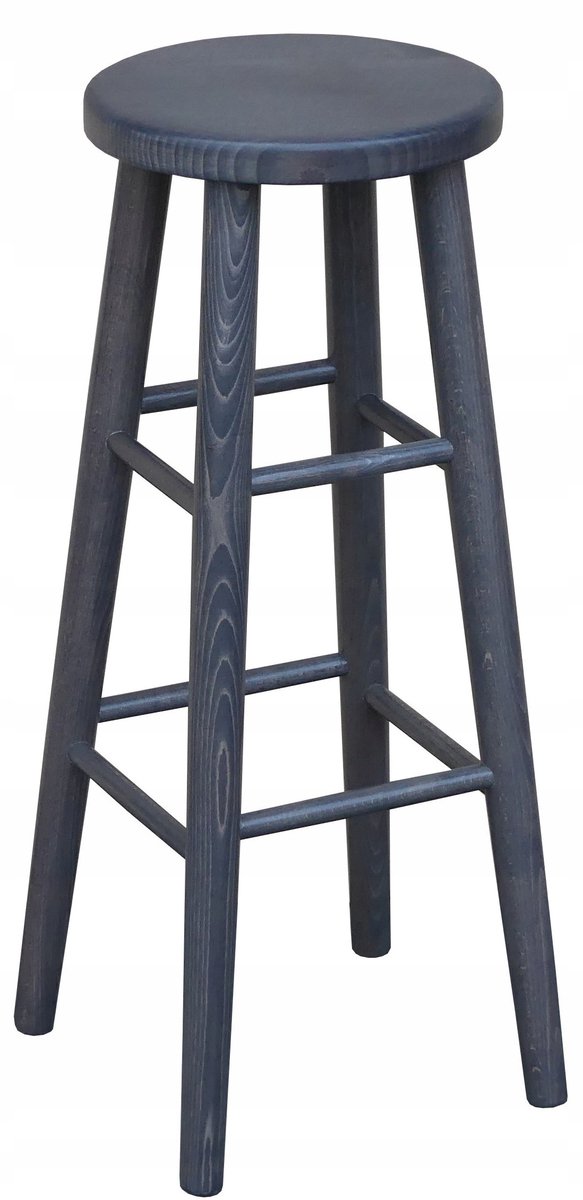 Houten Barkruk Grijs - Massief Beukenhout - 80cm Hoog