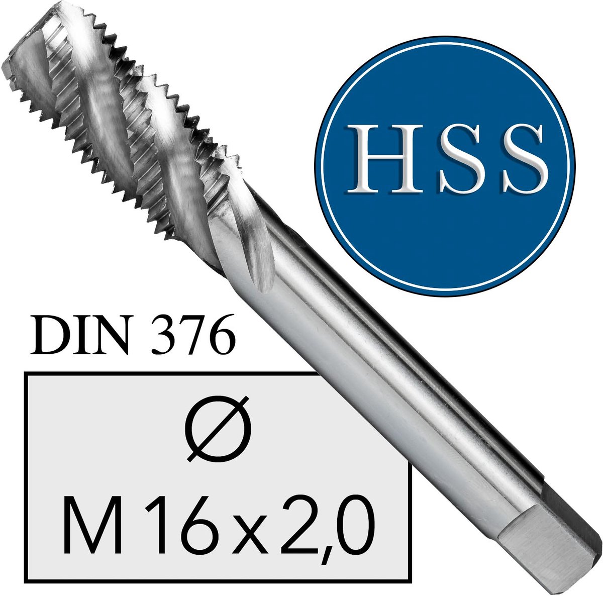 M16 HSS Spiraal Tap DIN 376 - Merkloos