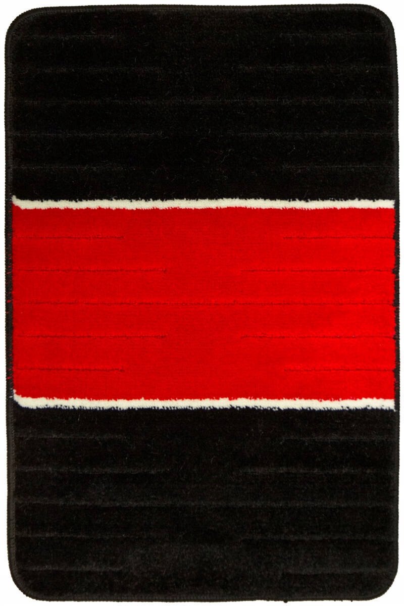 Badkamermat Como Rood Zwart Gestreept 50x80 cm Antislip