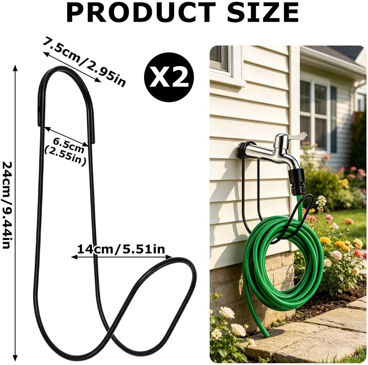 Tuinslang Wagen - Zwart - - Duurzame Metalen Slanghouder - Voor Buiten en Tuin