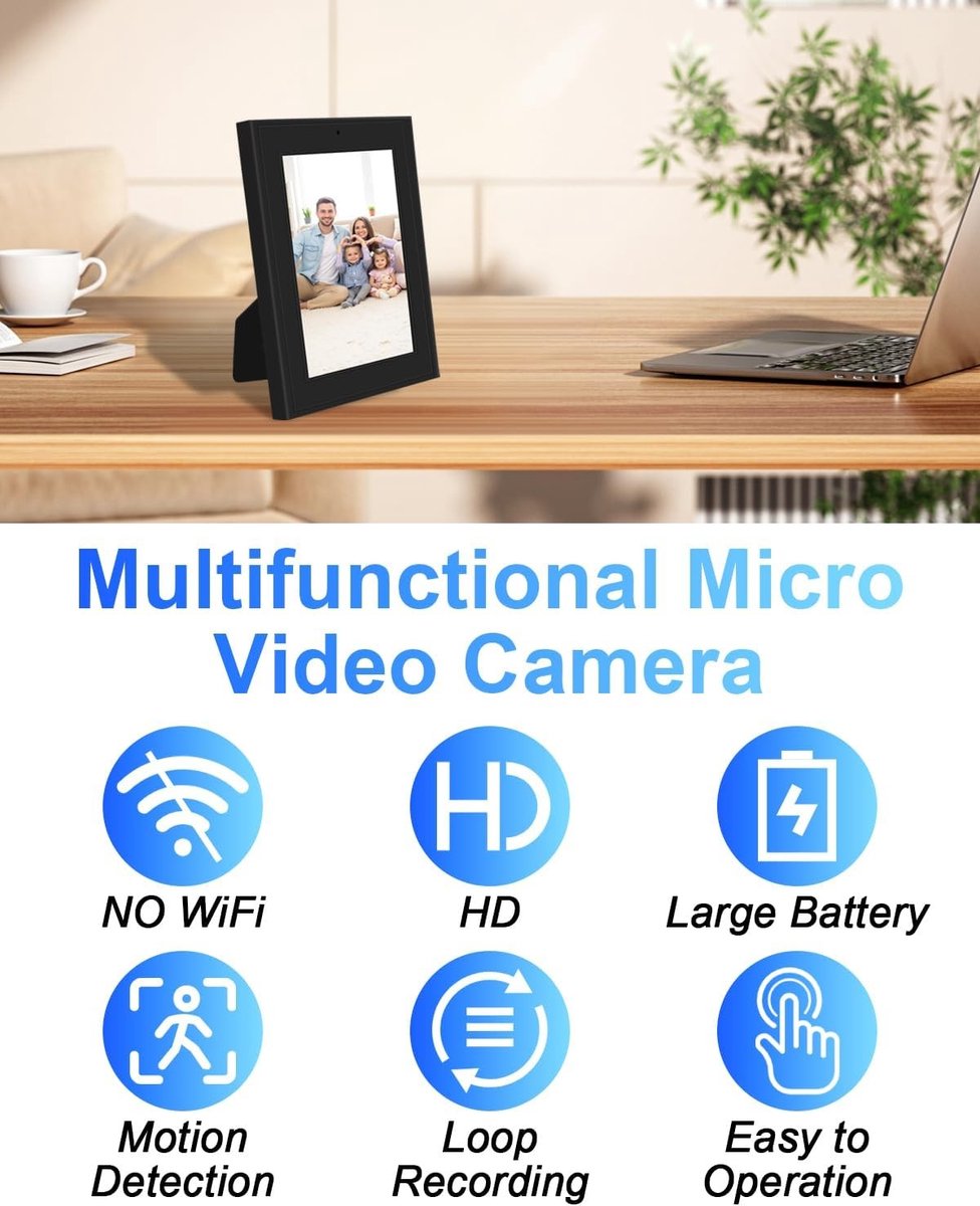 Verborgen Mini Spionagecamera - Wit - Microcamera met Bewegingsdetectie - Voor Veiligheid Binnenshuis