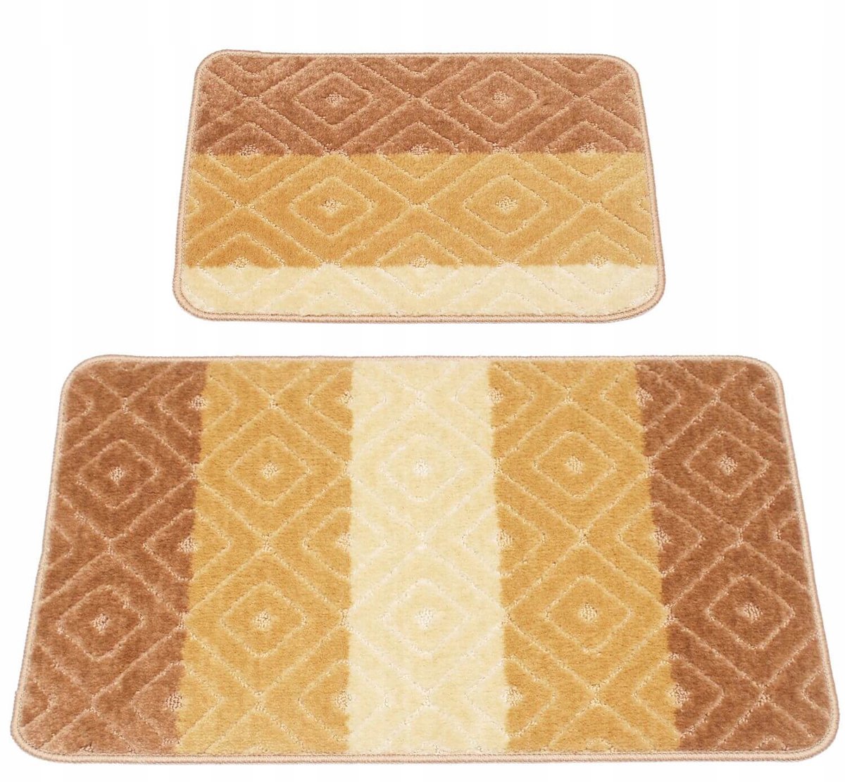 Zachte Antislip Badkamermatten Set - 2 Delig - Beige/Bruin