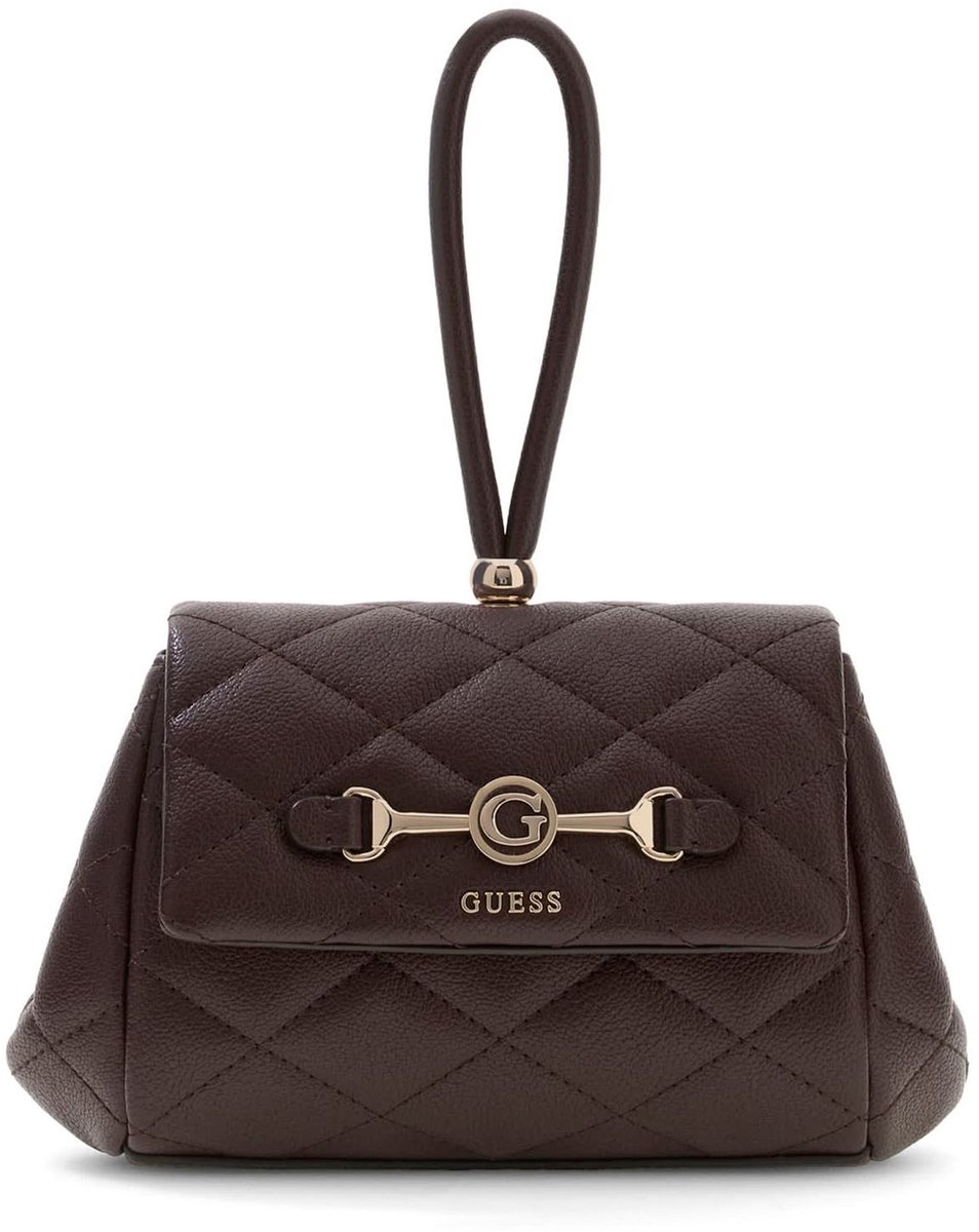 GUESS schoudertas Frances Mini Flap Crossbody Bag Brown donkerbruin