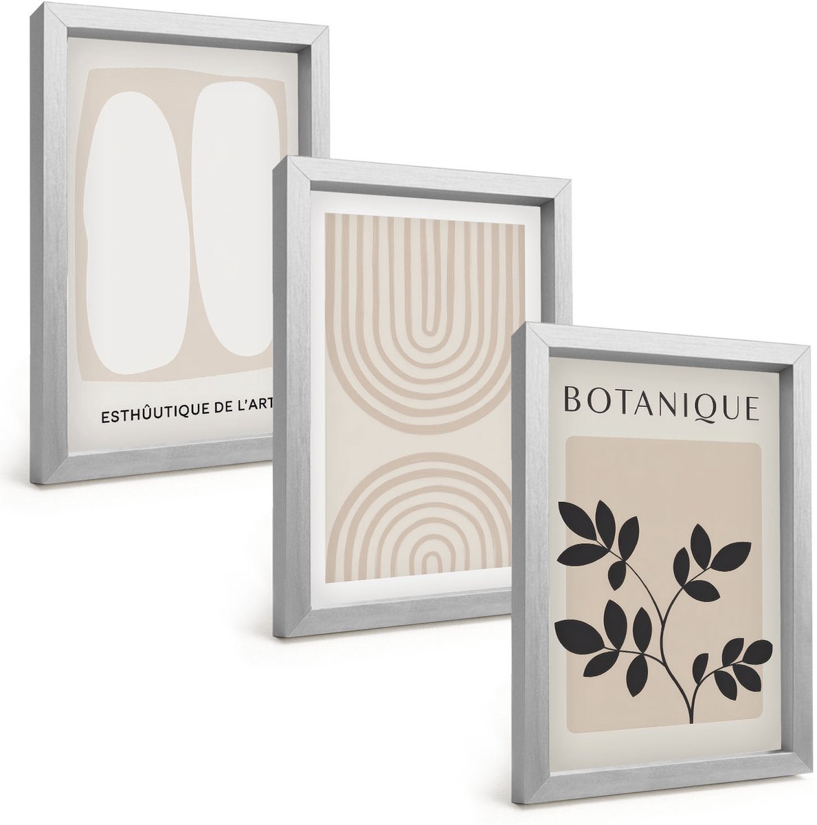 Tulup 4-Delige Schilderij Set - Boho Delicate Posters Abstracte Plantenmotieven - 20 x 30 cm - Wanddecoratie - Schilderijen Set - Kantoor - Moderne Wanddecoratie