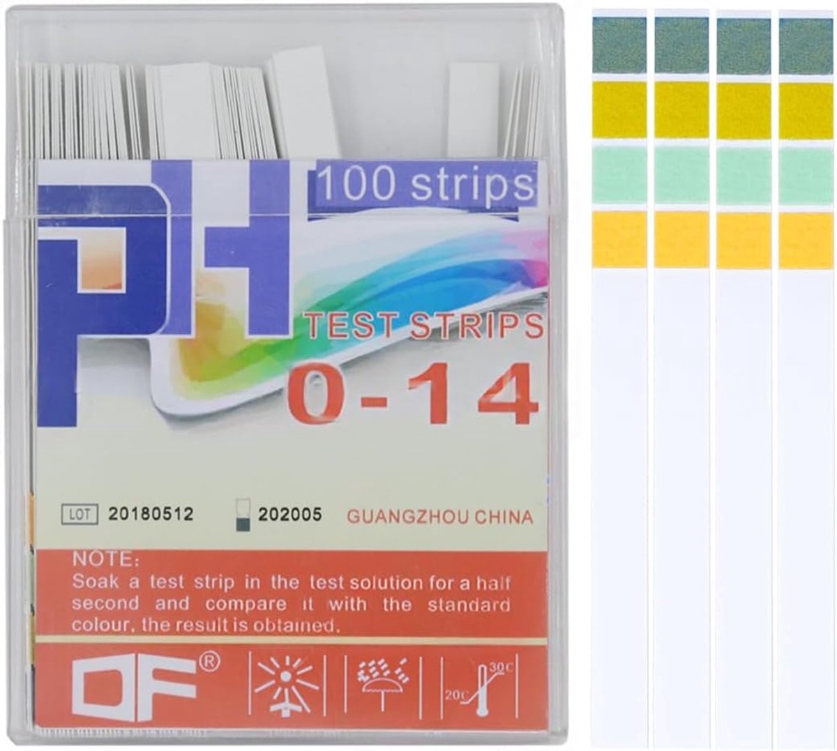 XPEX 100 PCS pH test strips, four-color pH test strips with a measuring range of 0-14, suitable for home use, aquarium - ShopVlot