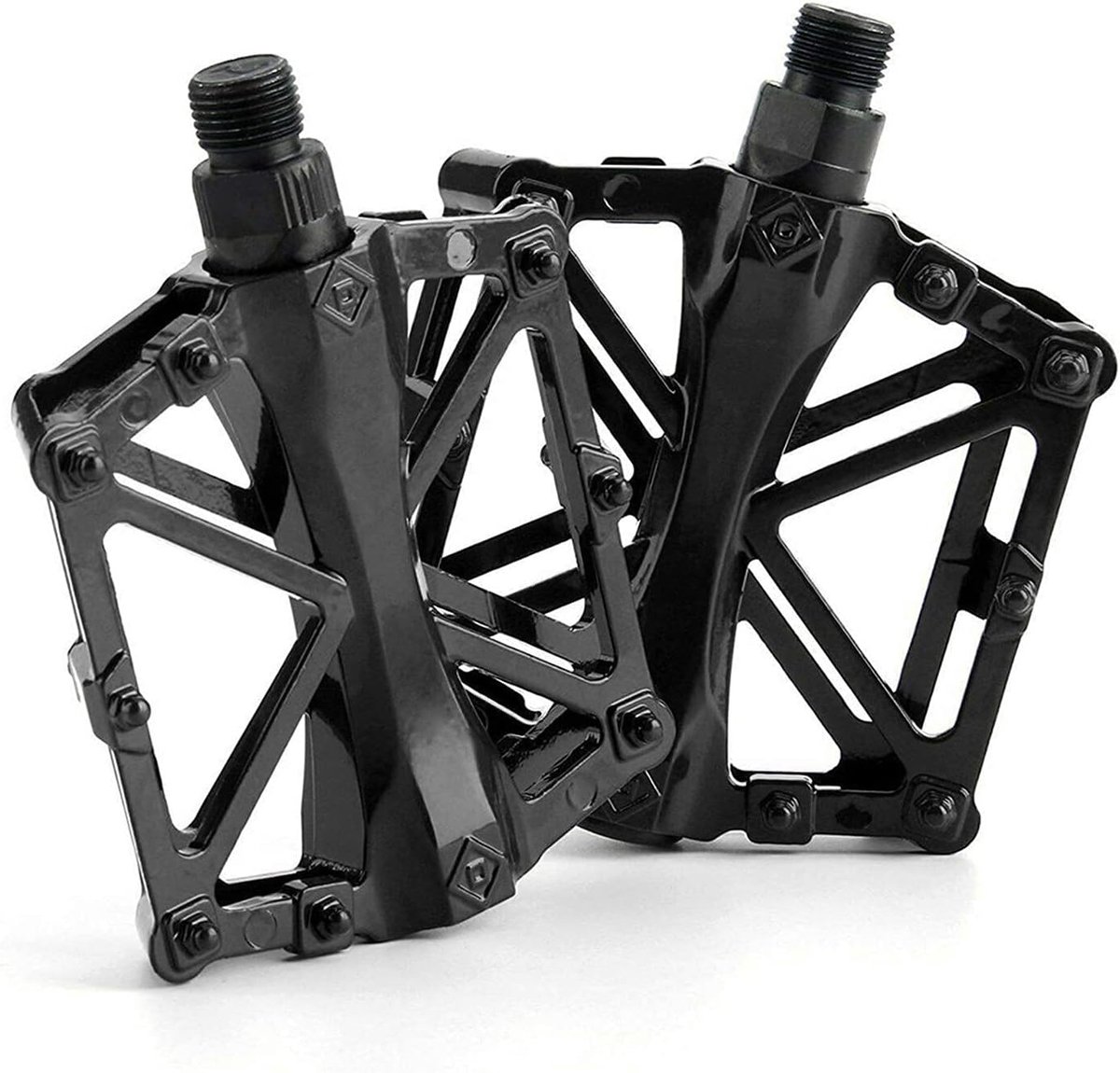 PIQIUQIU Bicycle Pedal Aluminum Bike Pedals MTB/BMX Bike Pedal Light Stable Flat with Non-Slip Pedal for 9/16 Inch - ShopVlot