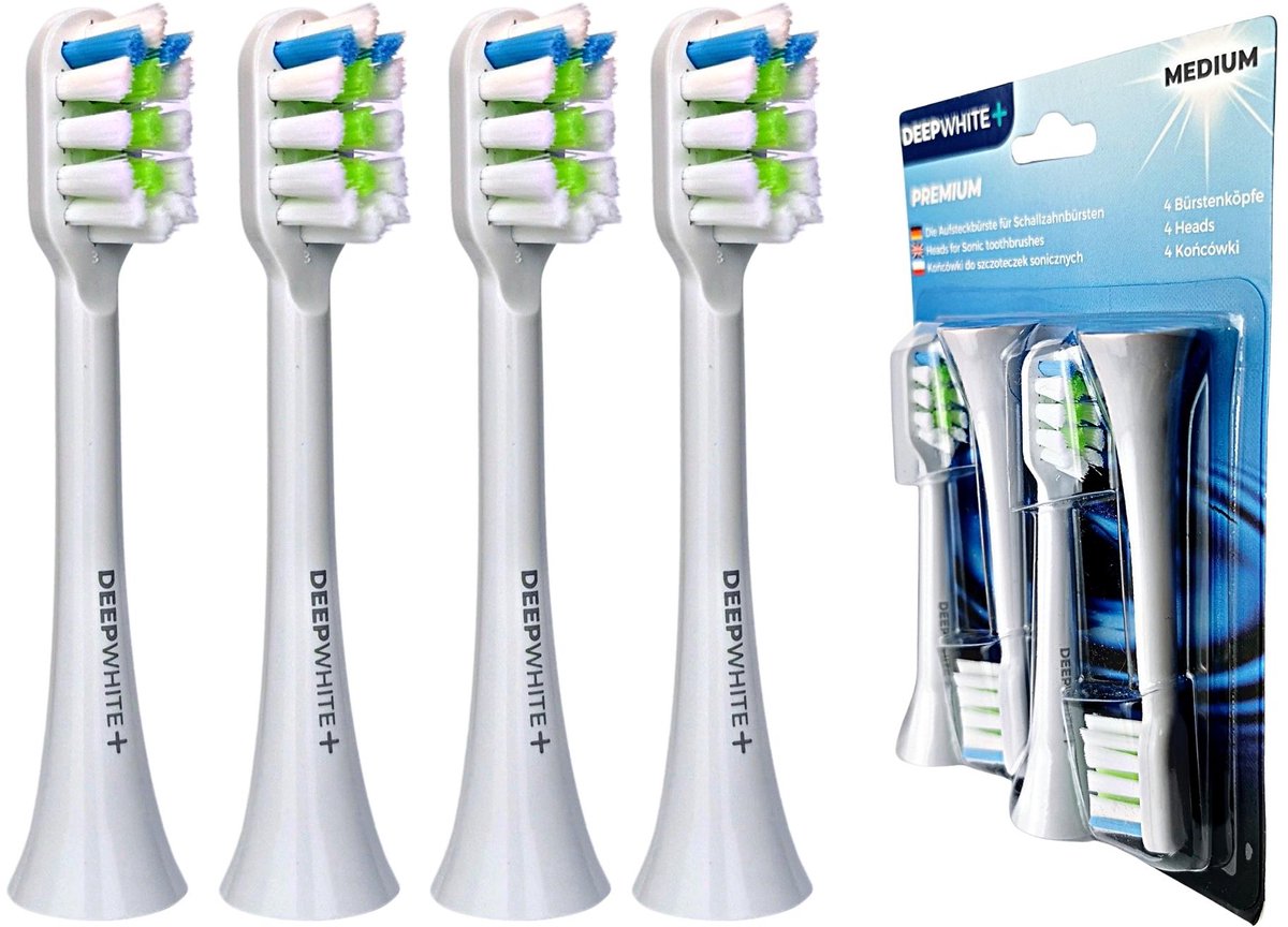 4x Vervangende Borstelkoppen DeepWhite Premium voor Xiaomi Soocas X3/X5