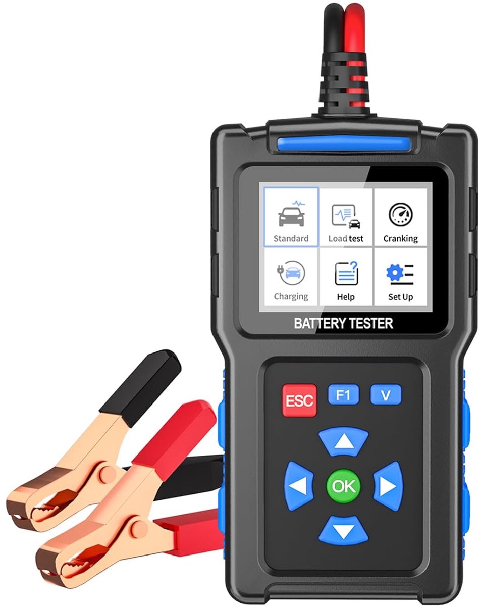 BT300 12V/24V 20-2000 CCA Car Battery Tester, 2.4 Inch TFT Colour Display, Digital Battery Alternator Tester for Car - ShopVlot