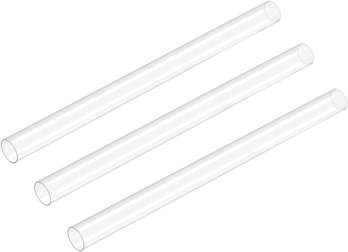 DMiotech 3pcs 6" Clear Rigid Plastic Pipe 10mm(3/8") x 11mm Polycarbonate Tube Round Tube for Lighting Water Plumbing - ShopVlot