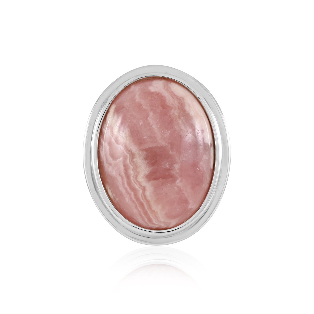 Cavill - 925 Sterling Zilveren Hanger Verguld - Rhodochrosiet Ovale Cabochon 9,89 ct - Monosono Collectie - Roze Edelsteen Sieraad