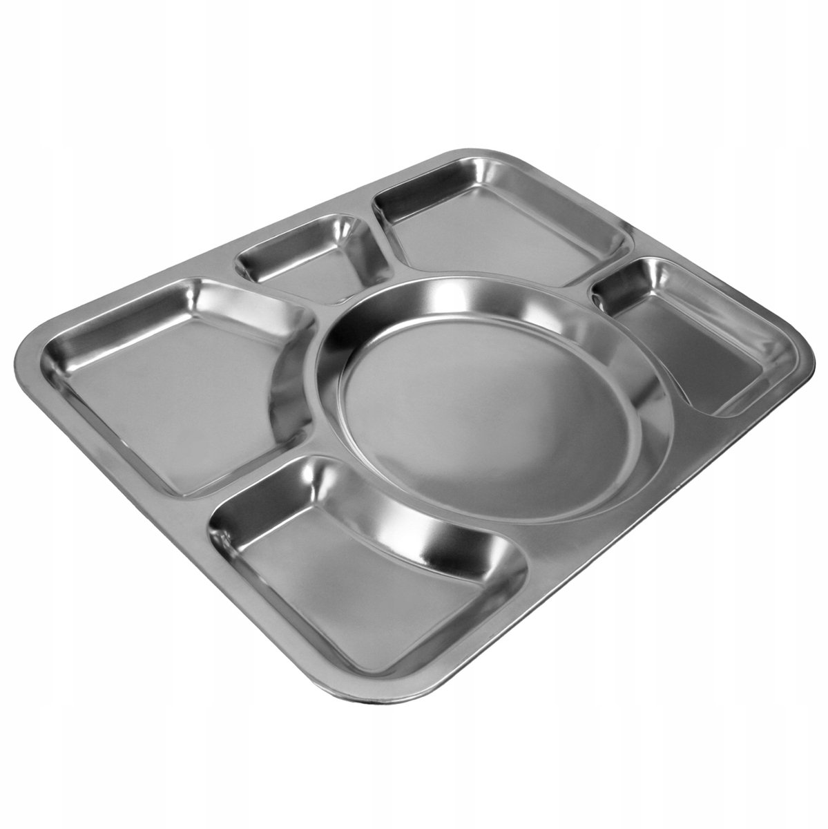 Mil-Tec RVS Dienblad met 6 Vakken - Ideaal voor Camping & Kantine