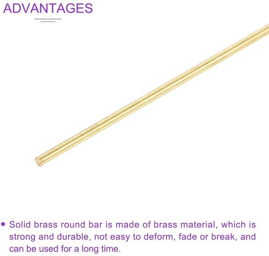 DMiotech 10pcs 1mm x 200mm Brass Rods, Round Solid Brass Bars for DIY Welding Rod Brass Swivel Bars for Drift Stamp - ShopVlot — afbeelding 4