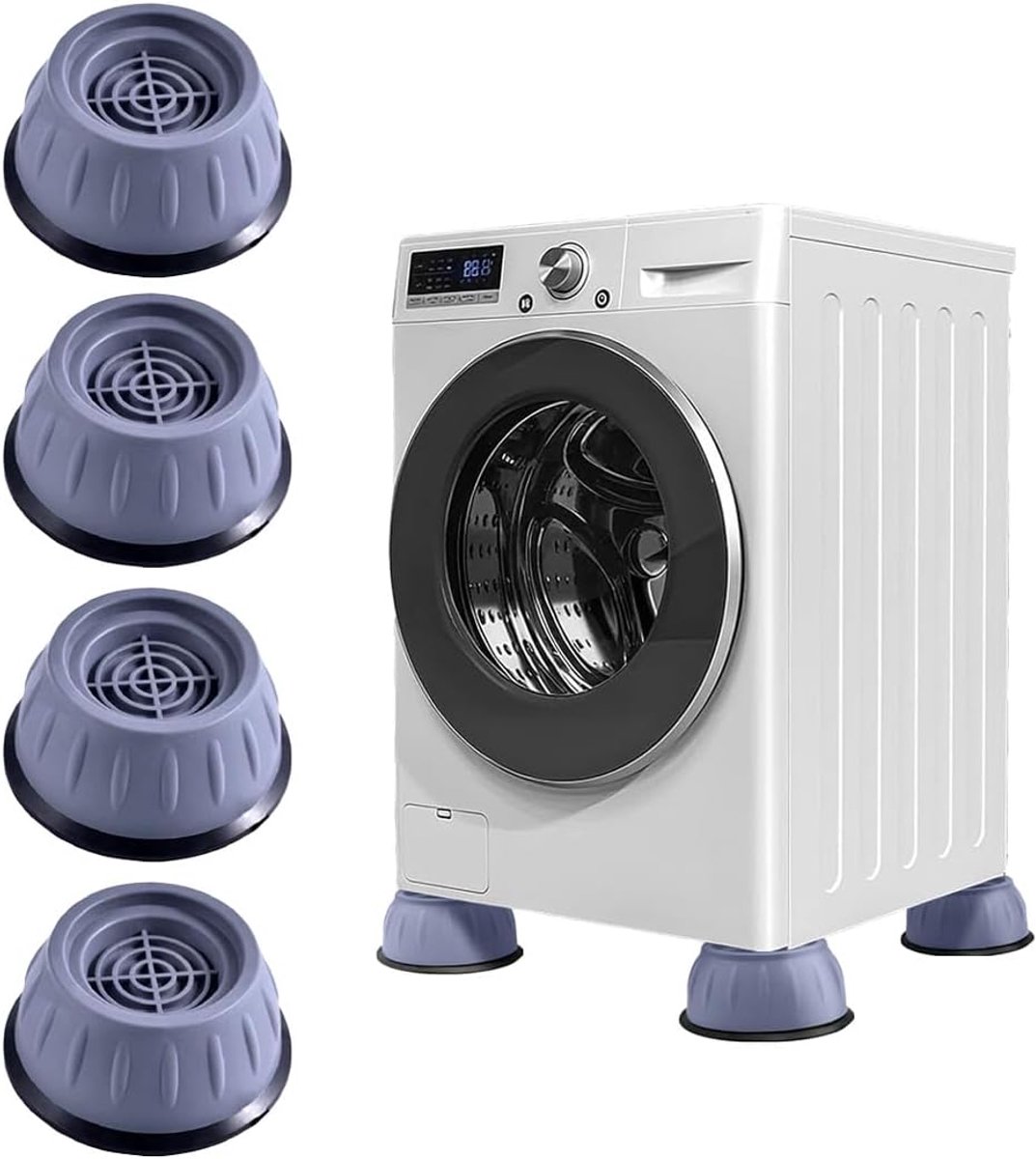 Wasmachine voeten anti-vibratie - zuignap - voorkomt schuiven - vermindert geluid - ShopVlot