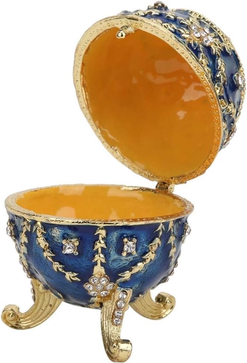 Eieren sierdoos - vintage stijl - handgeschilderd emaille - uniek juwelendoosje - ShopVlot