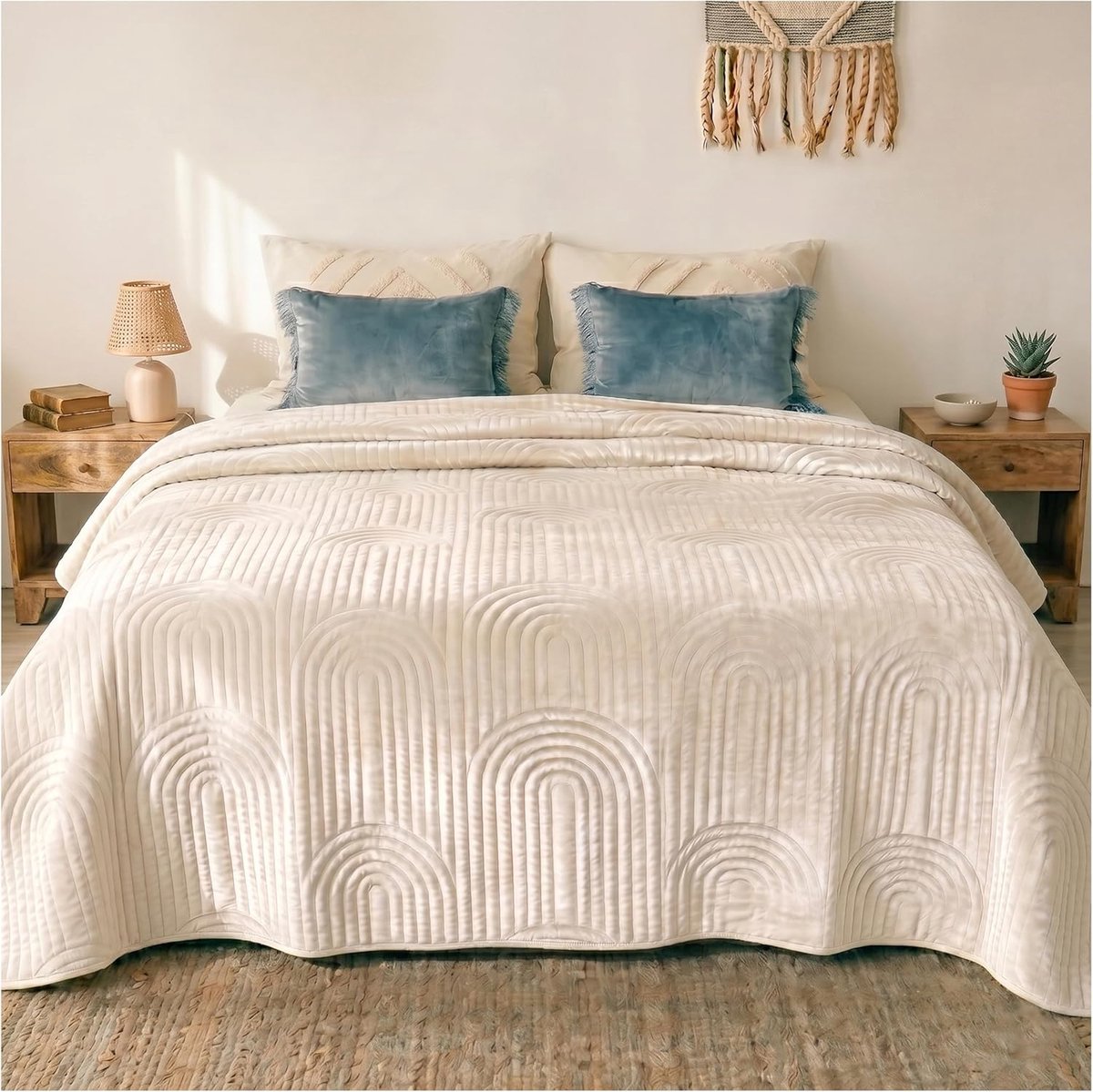 Bedsprei 170 x 220 cm - Velvet Boho Bedsprei - Luxe uitstraling - Ideaal voor bedden - ShopVlot