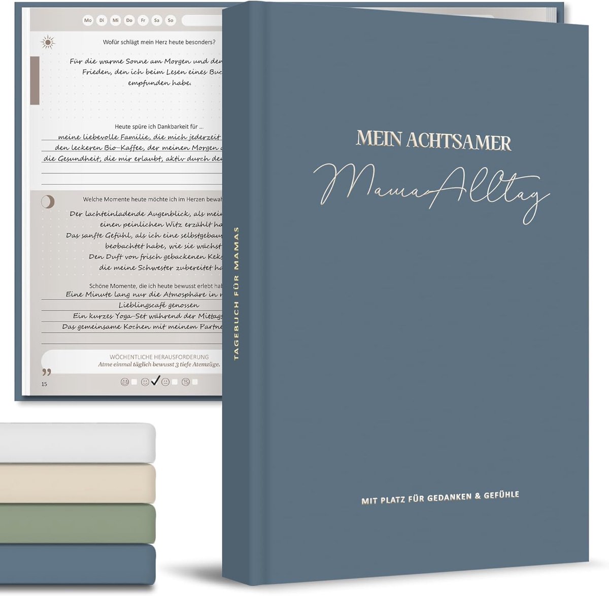 Notitieboek Morandi Blauw - Dagboek voor Moederdag - Mindfulness thema - Perfect voor persoonlijke reflectie - ShopVlot