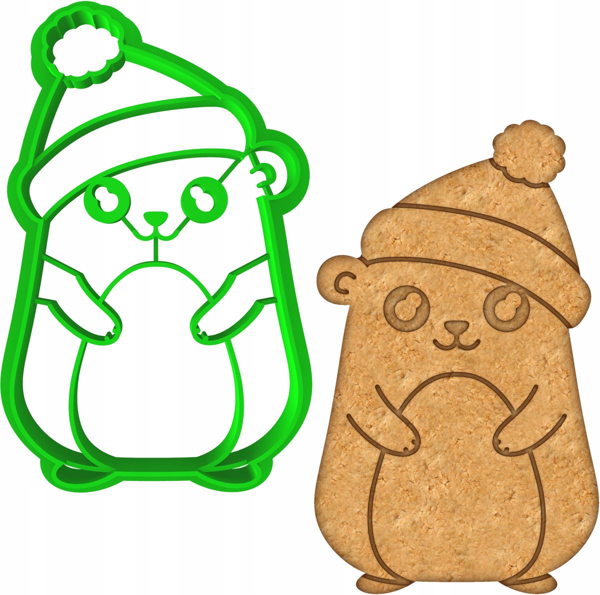 Koekjesvorm Kerst Hamster 8cm - Bakvorm voor Koekjes en Ontbijtkoek