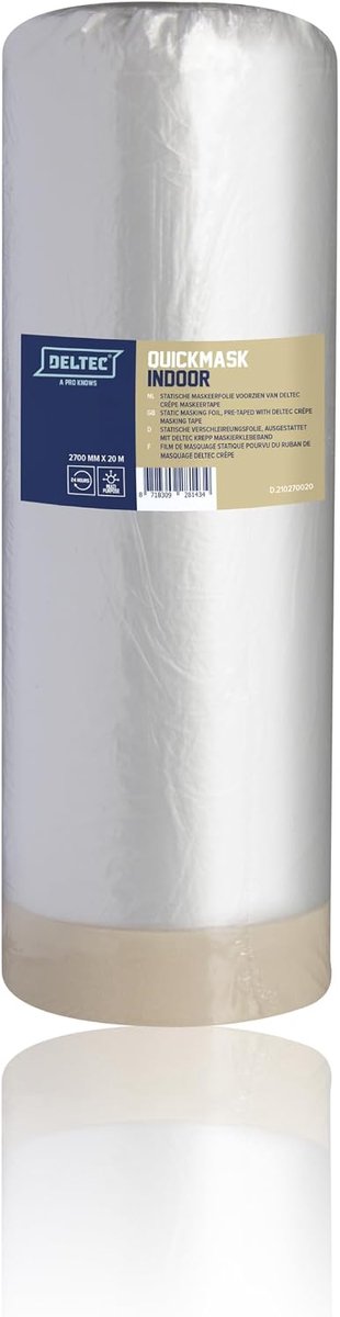 Snelafplakband 1800 mm x 33 m - voor binnen - gemakkelijk te verwijderen - laat geen lijmresten achter - ShopVlot
