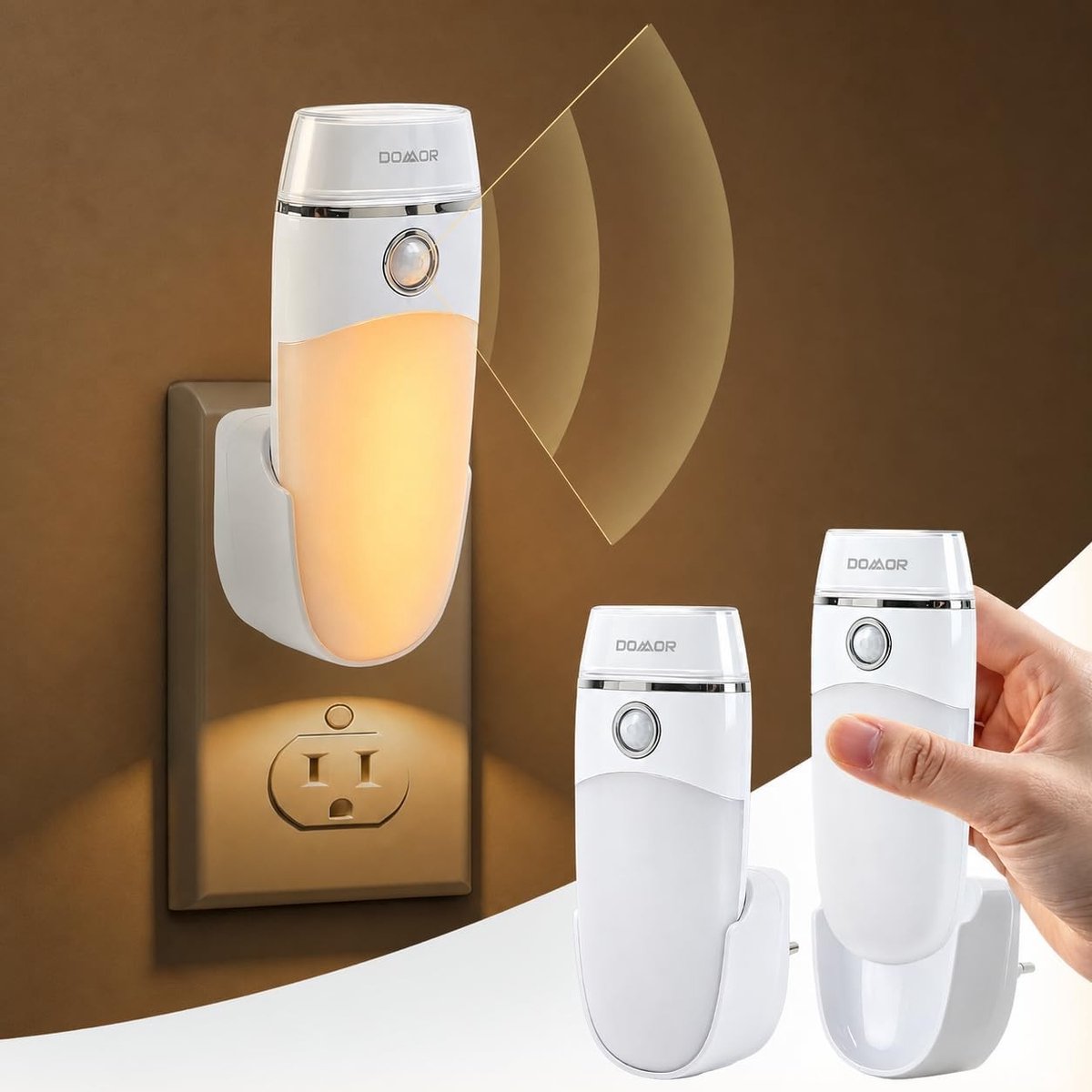Oplaadbare LED Zaklamp - Wit - Noodlamp met Bewegingssensor voor Stroomuitval - Voor Huishoudelijk Gebruik