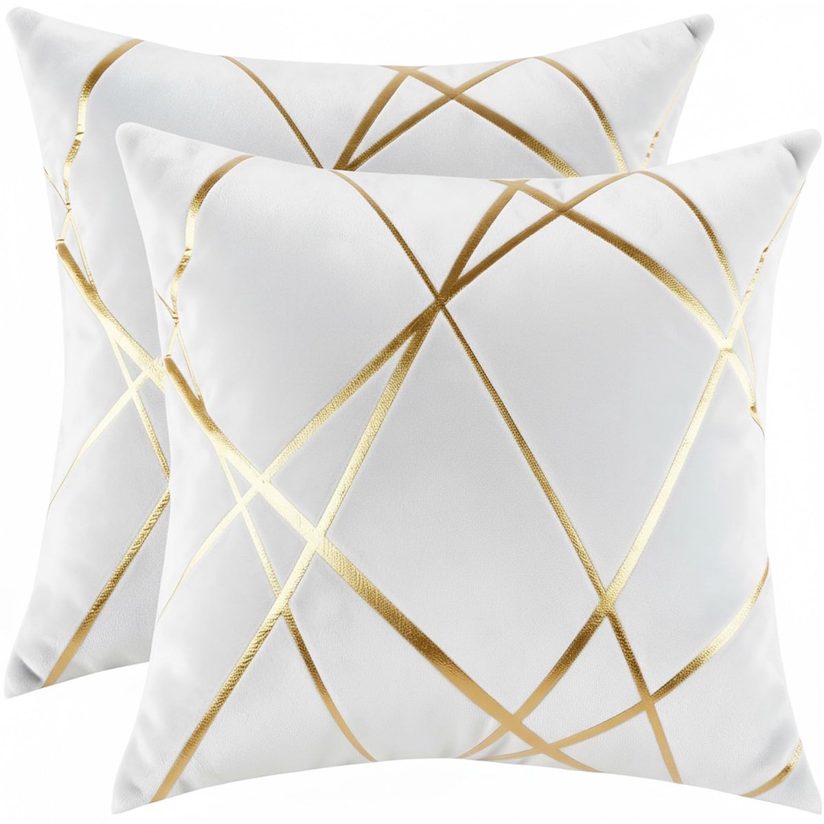 Kussenslopen 40 x 40 cm - Fluwelen luxe gouden strepen - Zacht en decoratief - Perfect voor bank of slaapkamer - ShopVlot