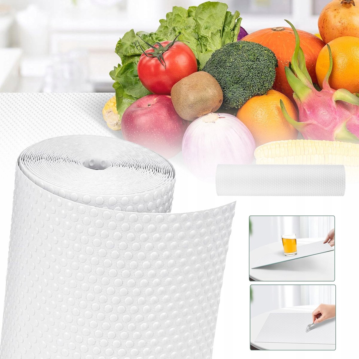 Antislipmat voor Lades, Keukenkastjes & Koelkast - Wit 60cm x 6m