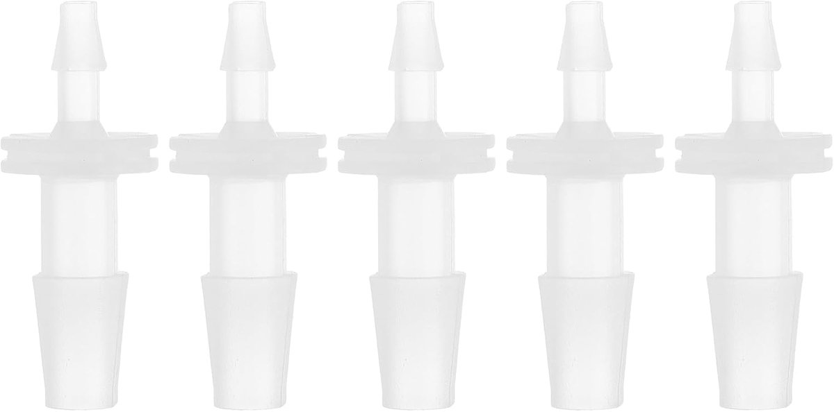 Aquarium slangfitting 1/8" naar 1/4" - kunststof - 5 stuks - eenvoudig te monteren - ShopVlot