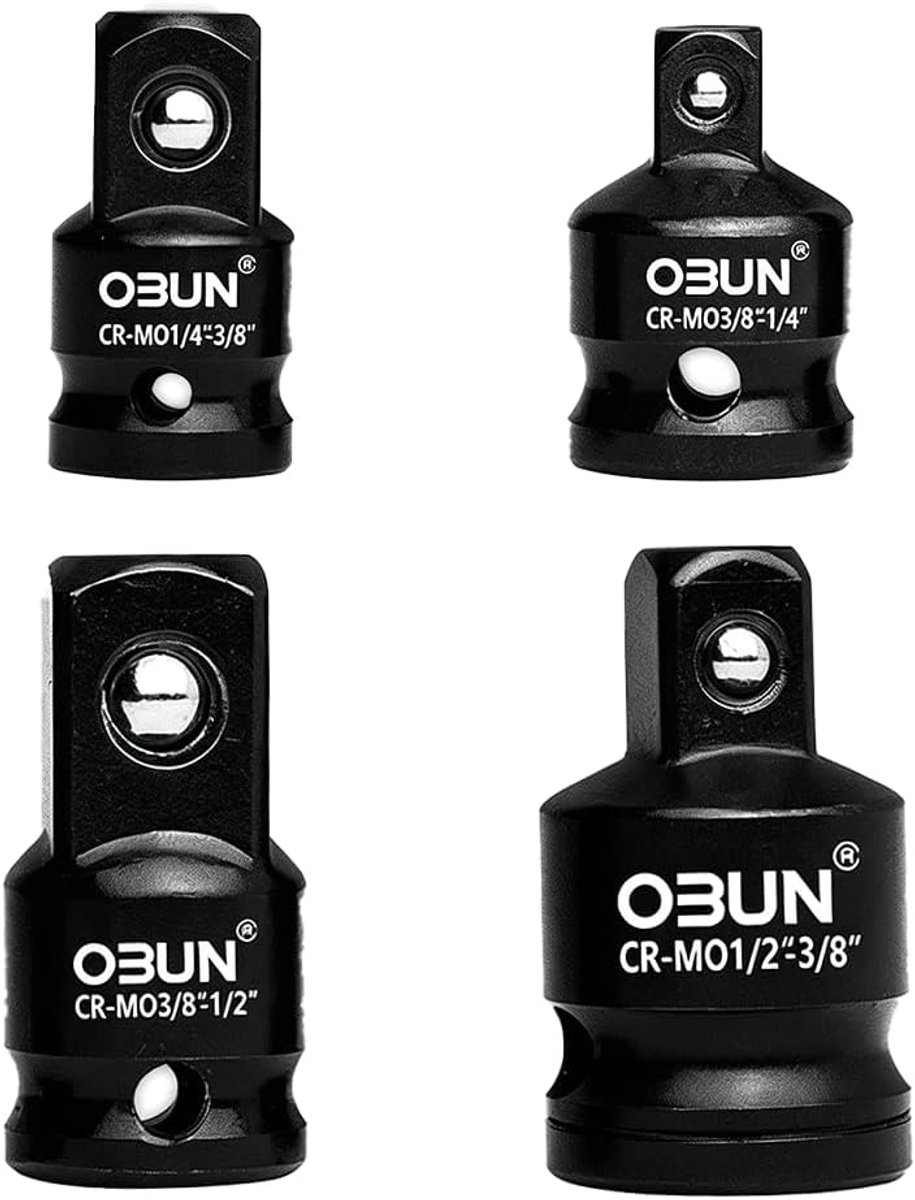 Dopsleuteladapterset 4 stuks - 1/4 naar 3/8, 3/8 naar 1/4, 3/8 naar 1/2, 1/2 naar 3/8 - chroom-vanadium staal - ShopVlot