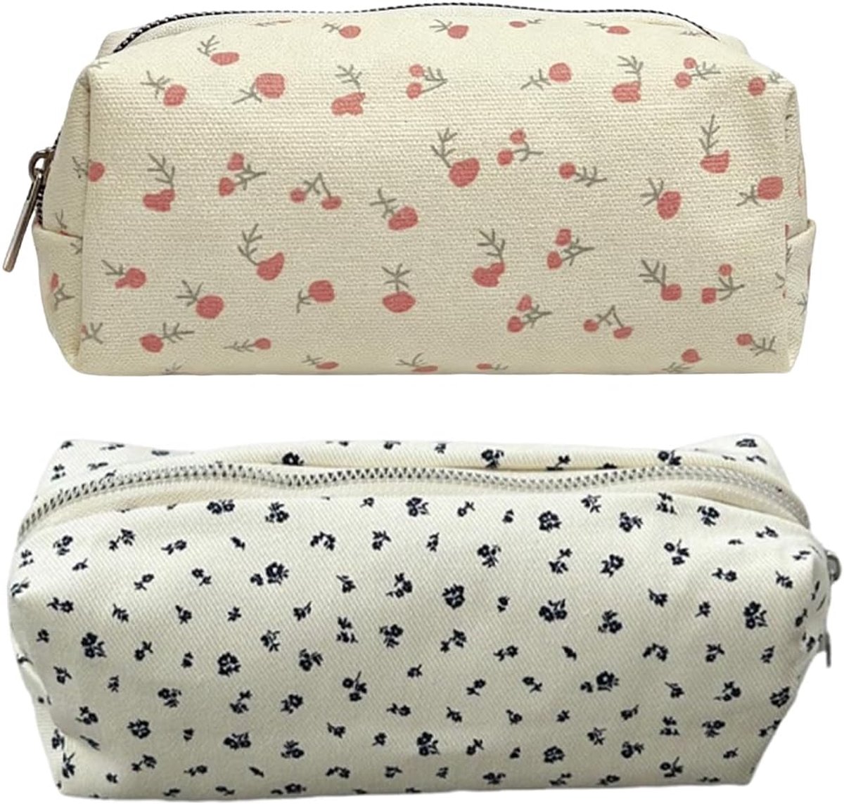 Pennenetui 2 stuks - Ritssluiting - Esthetische bloemen - Perfect voor school en kantoor - ShopVlot