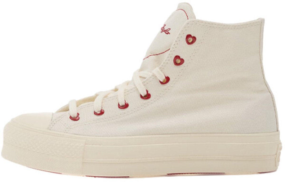 Chuck Taylor All Star Lift Platform Valentine’s Day Sneakers Vintage – Dames Wit