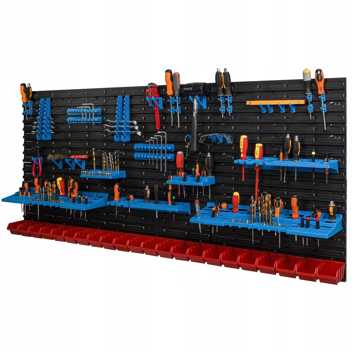Werkplaatsbord met 22 bakjes - 173x78cm