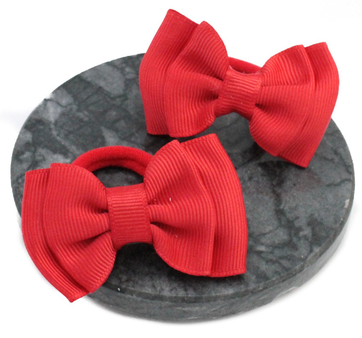 Rode Haarbandjes met Strikjes - 2 Stuks