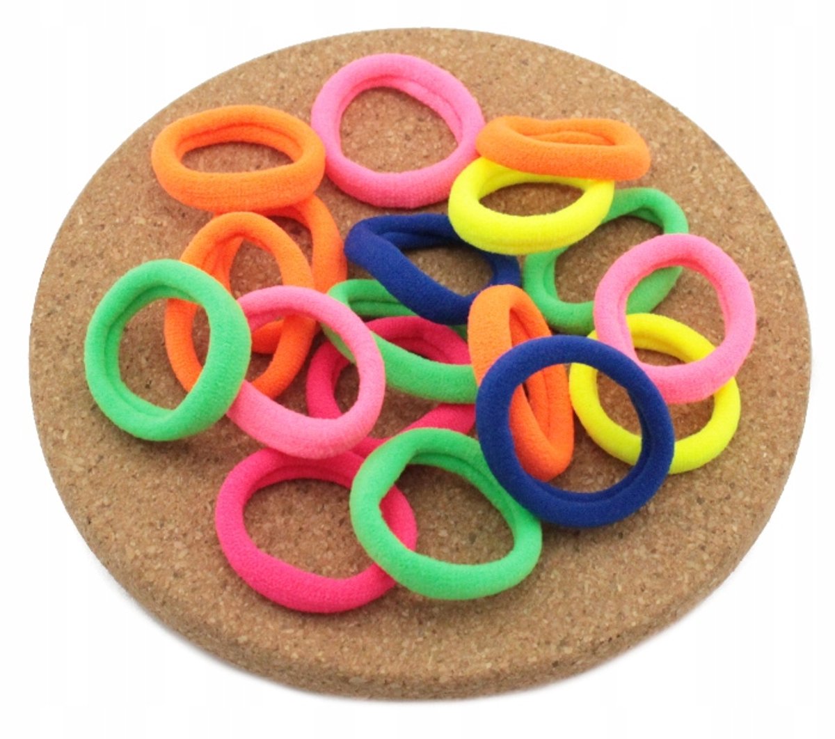 25 elastische haarelastiekjes Lycra 3cm mix kleuren