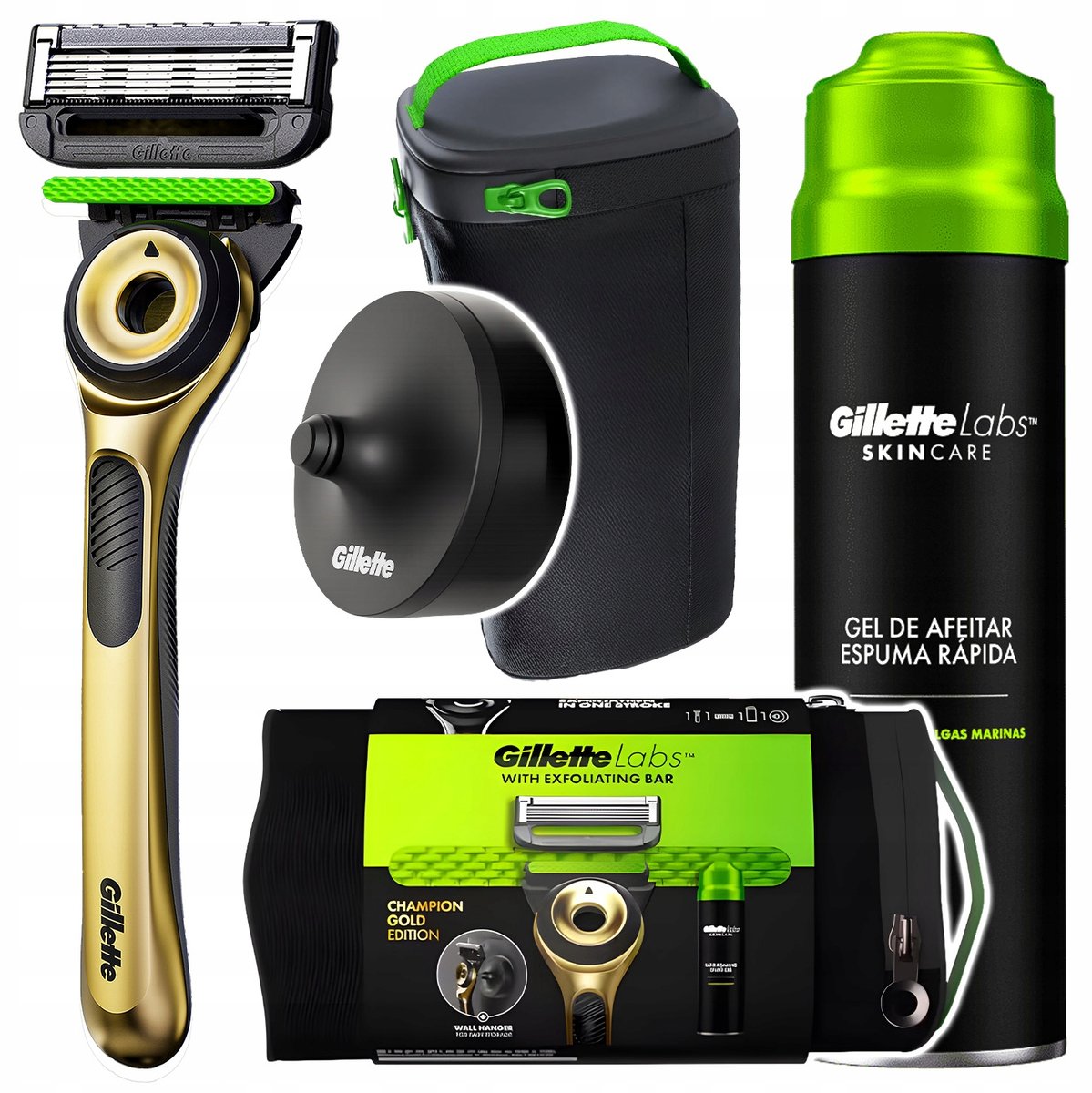 Merkloze Scheerset: Scheermes, Gel, Houder & Etui