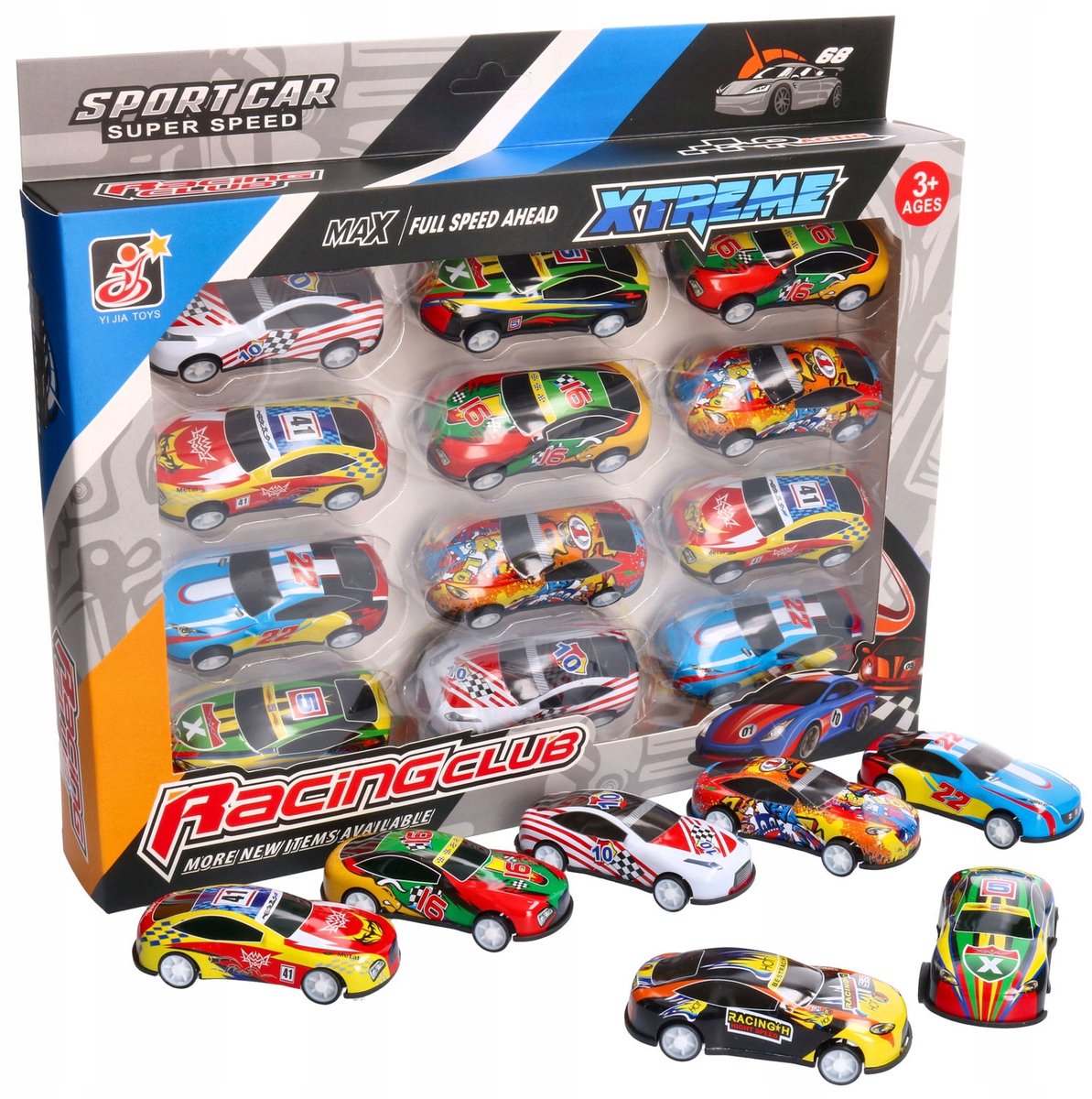 Speelgoedauto Set - 12 Stuks - Kleurrijk Plastic - 3+ Jaar