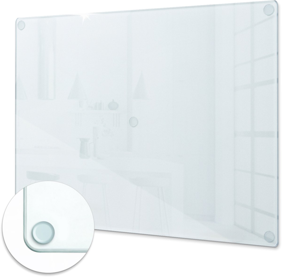 ArtPrintCave – Glazen Keukenplank – 52x40 cm – Transparant – Gehard Glas – Snijplank met siliconen voetjes