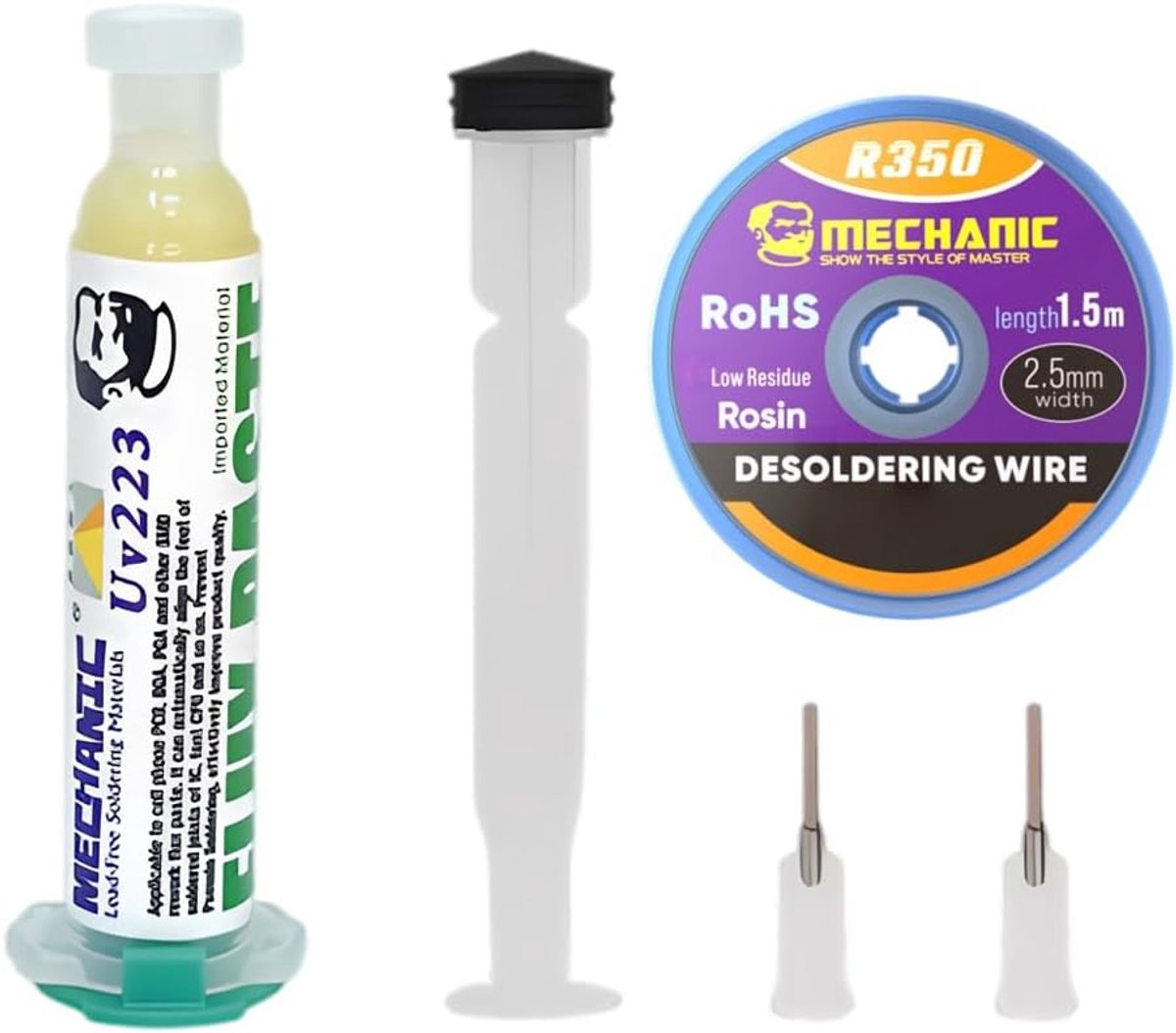 Kolofonium soldeerpasta, vloeimiddel met desoldeerdraad, vloeimiddel solderen, met desoldeerdraad (1,5 m), voor - ShopVlot