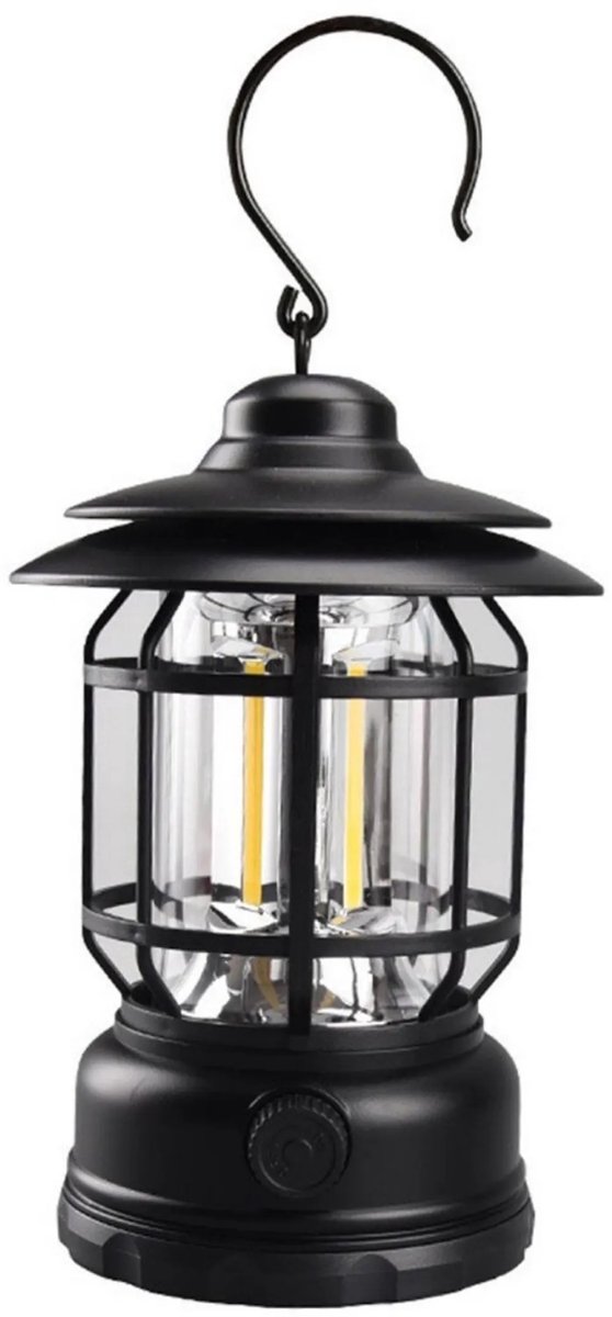 Casalora LED Camping Lamp – Oplaadbare Draagbare Tentlamp met USB – Met Haak – Outdoor & Noodverlichting – Zwart