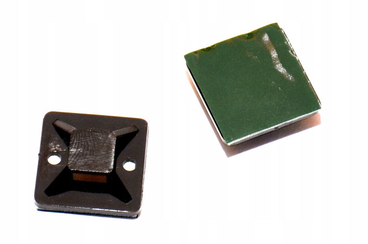 100x Zwarte Kabelklemmen 20x20mm Zelfklevend en Schroefbaar