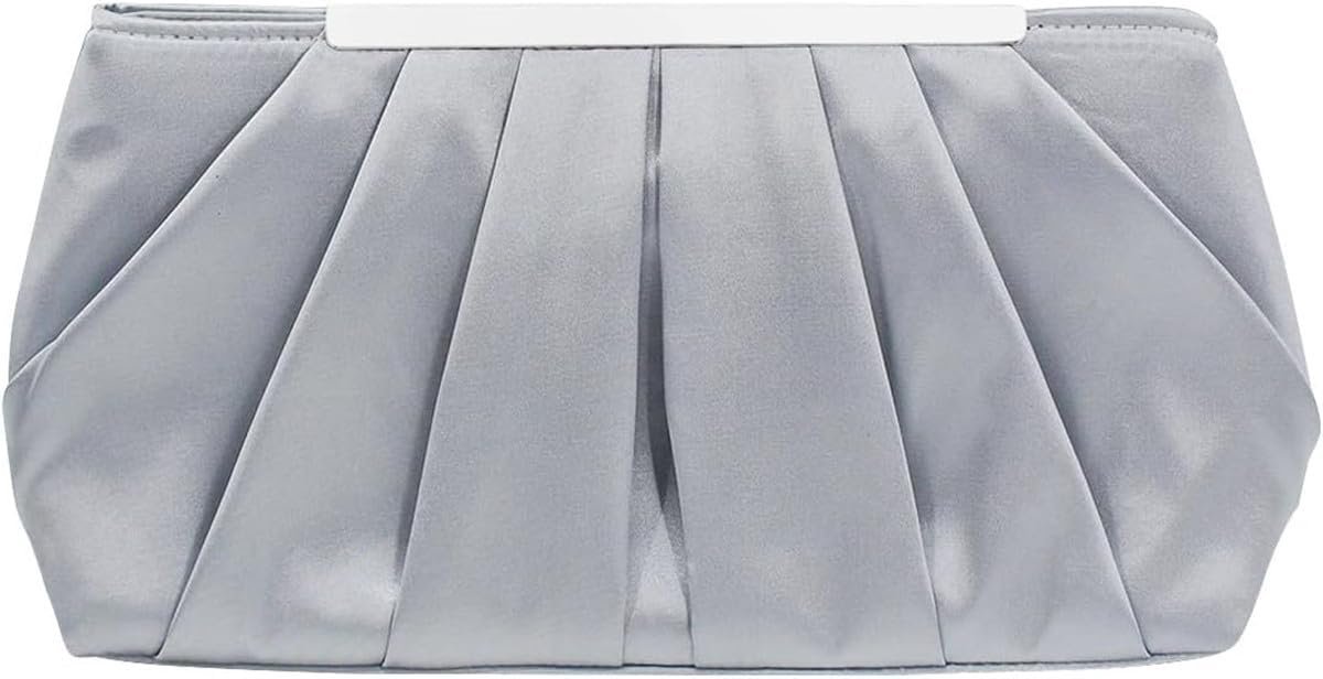 Fioeyr Elegant Pleated Satin Evening Handbag Women's Clutch Clutch Bag Purse Party Prom Clutch Clutch Bag - ShopVlot