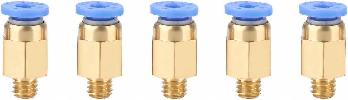 ASHATA 5 x PC4-M6 Pneumatic Connectors, 5pcs 3D Printer Accessories PC4-M6, Continuous Pneumatic Connectors - ShopVlot