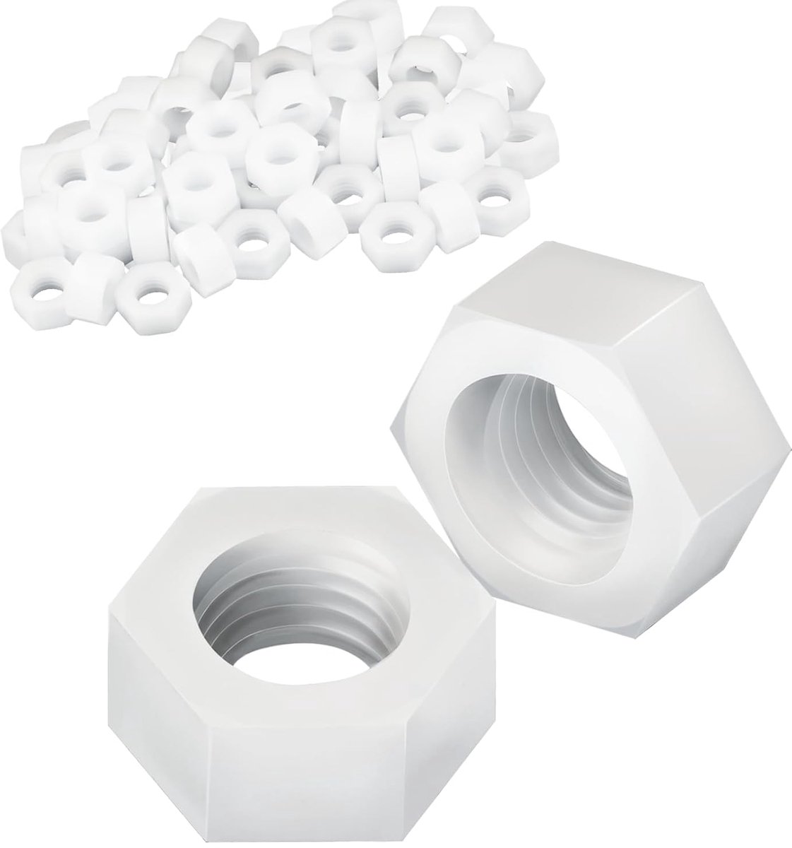 40pcs Plastic Nuts M5 Nuts Plastic Screws Nylon Hex Nuts Hex Nuts Plastic Nuts Hex Nuts White for Threaded Rods Screw - ShopVlot
