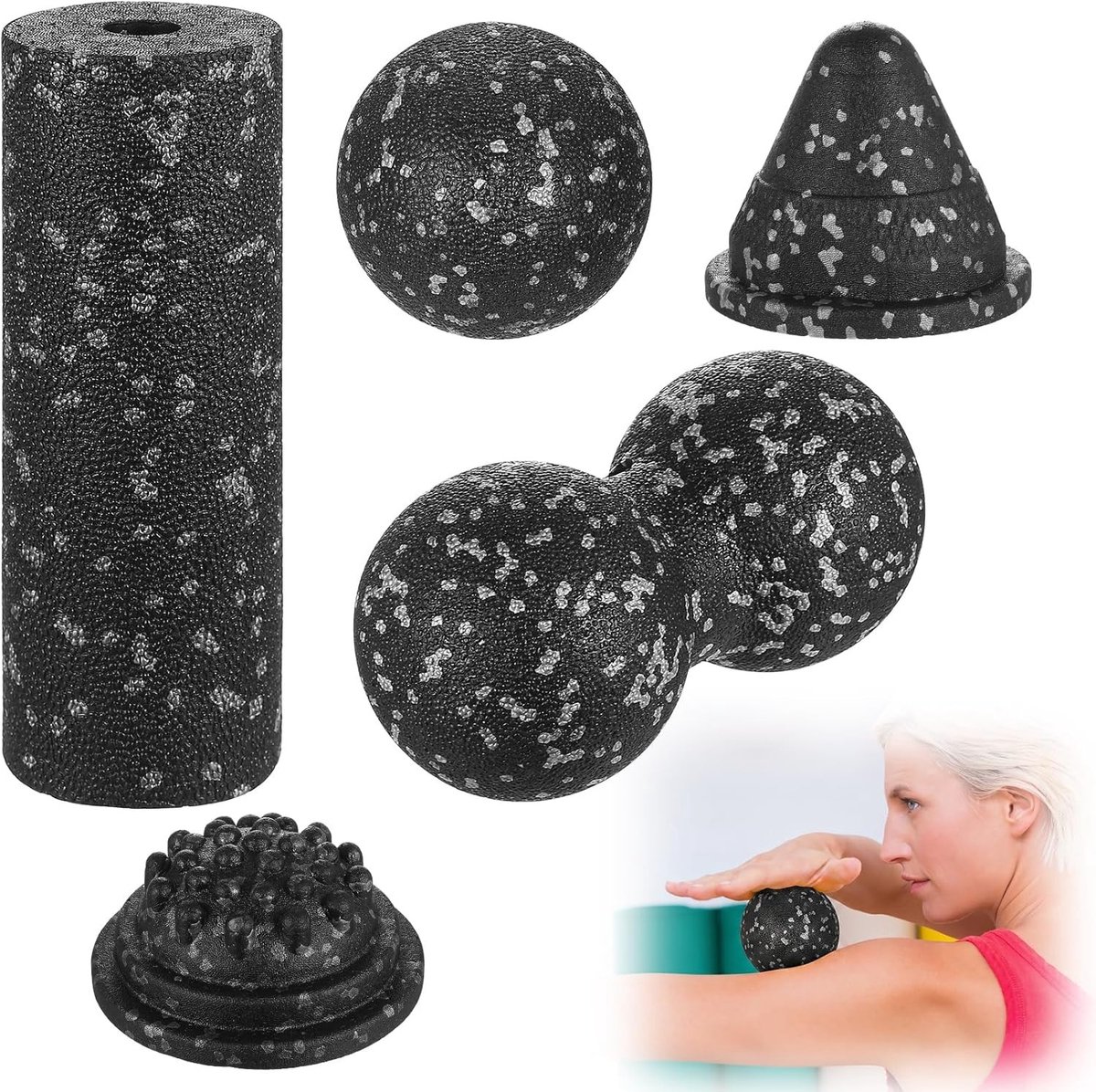 Set van 5 Kleine Massagelballen - Multicolor - Geschikt voor Hand, Voet, Rug en Spierontspanning - Gemaakt van Duurzaam EPP-schuim