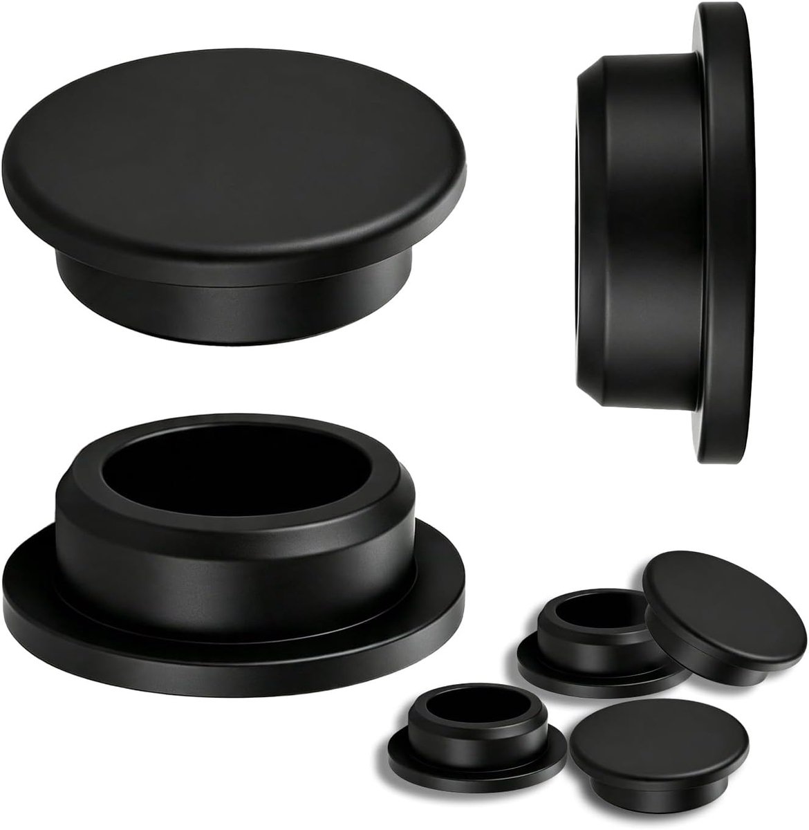4 Stuks Rubberen Stoppen Zwart 63mm voor 62-63 mm Gat - ShopVlot