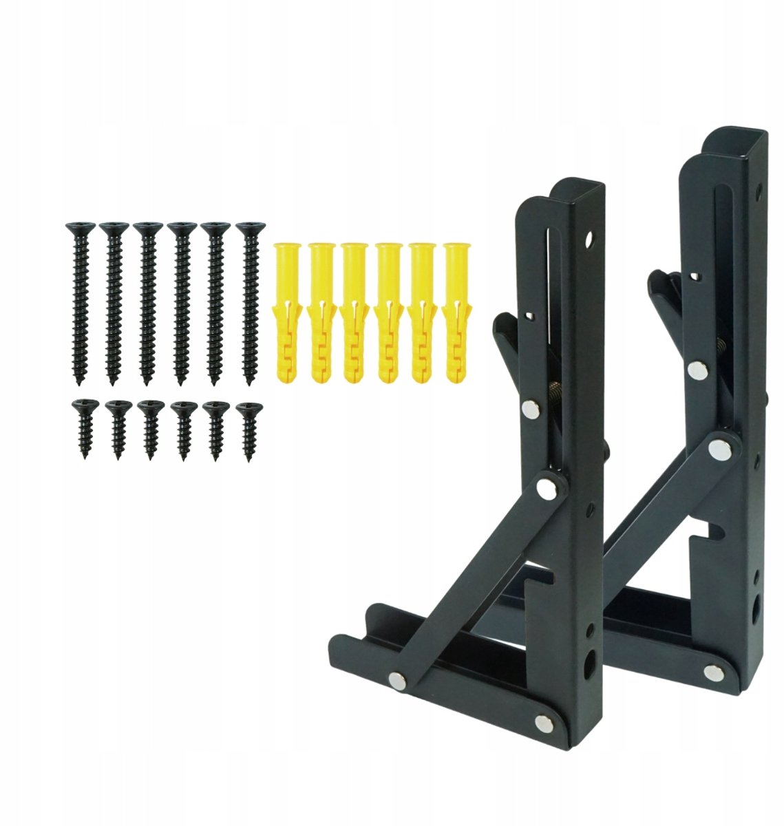 Opvouwbare Plankdrager L 200 mm Zwart - Stevig & Ruimtebesparend