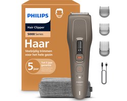 Philips Hair Clipper 5000 Series Tondeuse – Voor Snel en Gelijkmatig Knippen - 16 Lengte-instellingen -Zelfslijpende Mesjes -Trim & Flow Kam - Tot 90 Min. Draadloos Gebruik - Opbergetui – HC5735/15